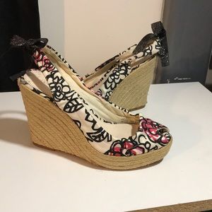 COACH POPPY  peep toe wedge